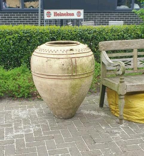 Antieke, tuinvaas, terracotta, h 95 cm, Tuin en Terras, Tuinvazen, Gebruikt, Ophalen
