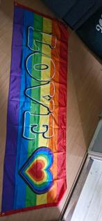 Regenboogspandoek met tekst, Diversen, Ophalen of Verzenden, Zo goed als nieuw