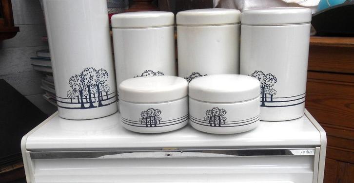 oude voorraadbussen/ keukenbussen Brabantia/ bussenset, Antiek en Kunst, Antiek | Keukenbenodigdheden, Ophalen of Verzenden