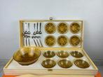 Vintage servies kommetjes met lepels in de doos, Ophalen of Verzenden