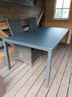 Le Sud tuintafel met glasplaat, Ophalen, Gebruikt, Rechthoekig, Aluminium