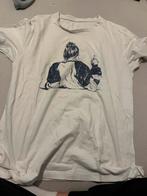 Wit T-shirt met print - Maat M, Kleding | Dames, T-shirts, Ophalen, Zo goed als nieuw, Wit