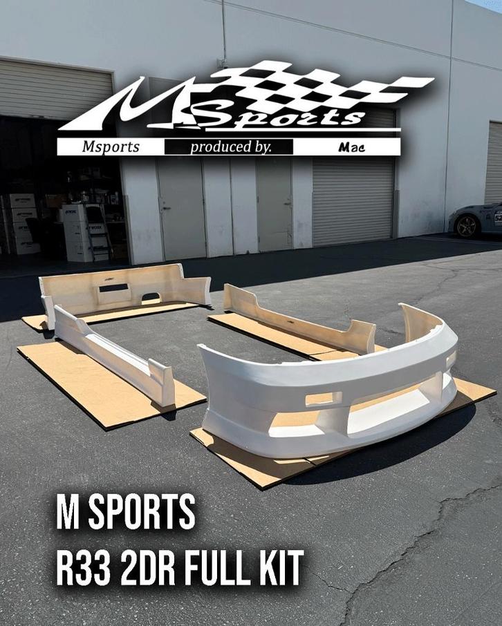 M-Sports bodykit bumper skirts - Nissan Skyline R33 2dr, Auto diversen, Tuning en Styling, Ophalen of Verzenden