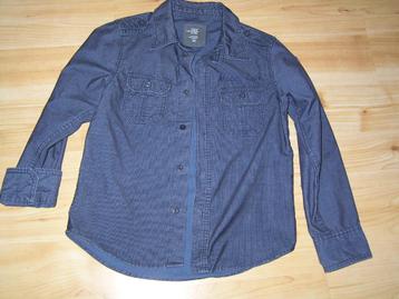 H&M donkerblauwe ribblouse 140 beschikbaar voor biedingen