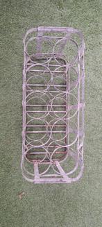 Brocante zinken flessenrek, Ophalen