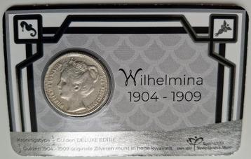 Zilveren ½ Gulden Wilhelmina in coincard 1905 beschikbaar voor biedingen