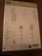 Stampin Up Flowering Fields Houten Stempelset, Hobby en Vrije tijd, Stempelen, Ophalen of Verzenden, Houten stempel