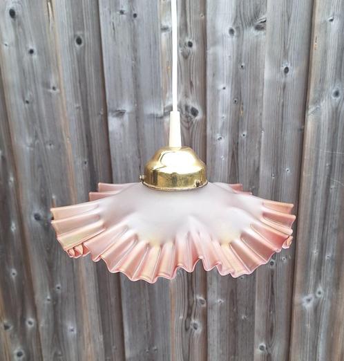 Prachtige vintage glazen hanglamp., Verzamelen, Retro, Huis en Inrichting, Ophalen of Verzenden