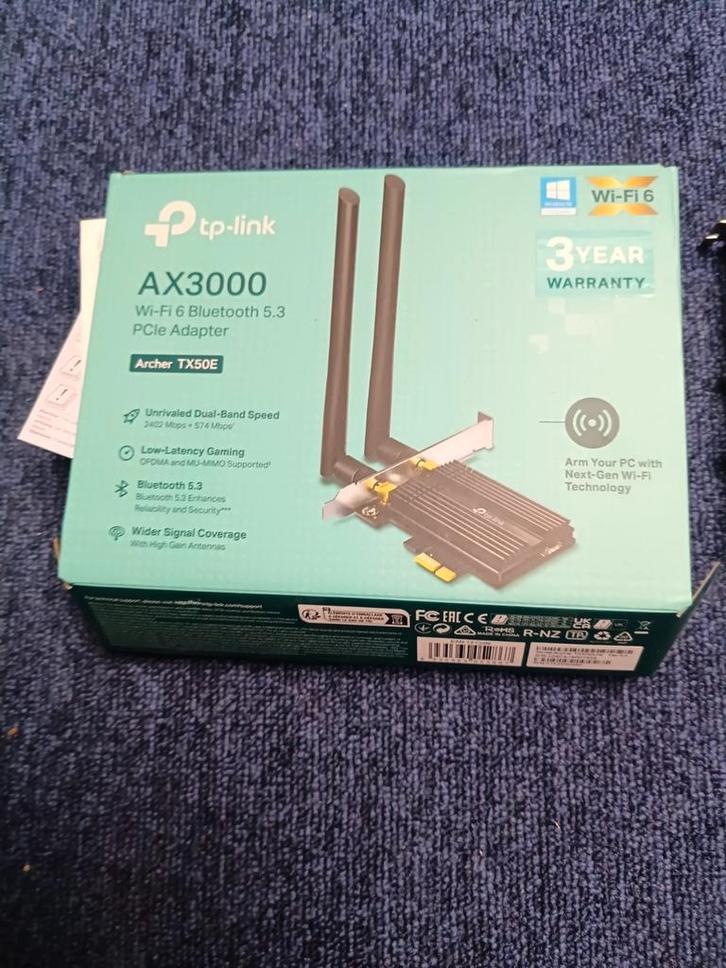 Gloednieuwe TP-Link AX3000 WiFi 6 PCIe Adapter, Computers en Software, Netwerkkaarten, Nieuw, Intern, Ophalen of Verzenden