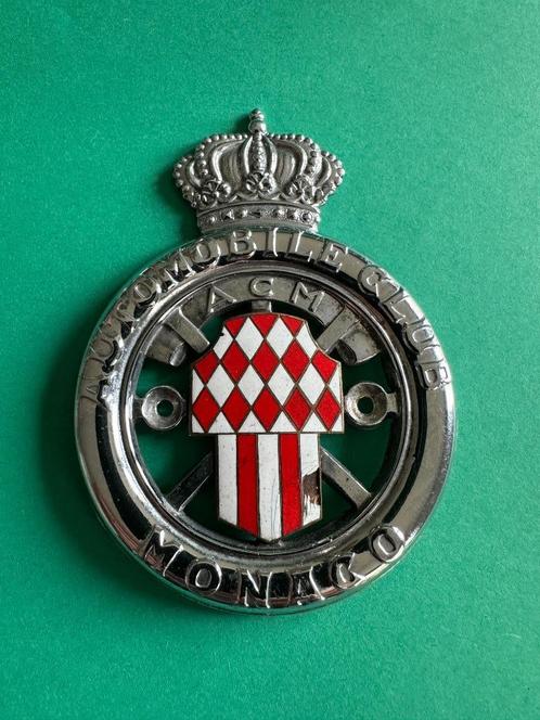 Automobile club MONACO ACM badge bordje. Logo oldtimer., Verzamelen, Merken en Reclamevoorwerpen, Gebruikt, Gebruiksvoorwerp, Ophalen of Verzenden