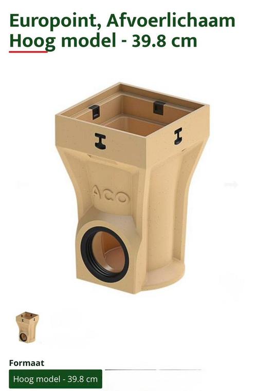 Nieuw ACO Europoint hoog model (tbv buitenkraan) afvoerput, Doe-het-zelf en Verbouw, Buizen en Afvoer, Nieuw, Afvoer, Overige materialen