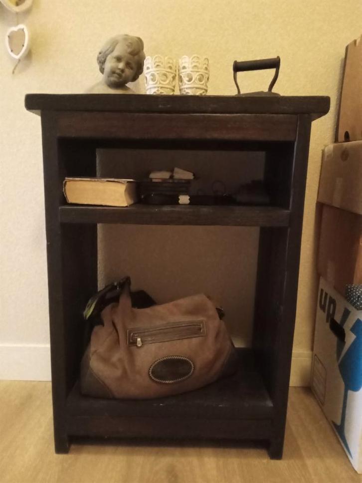 Leuk steigerhout gangkastje - donkerbruin, Huis en Inrichting, Kasten | Dressoirs, Ophalen of Verzenden