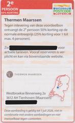 Thermen Maarssen. 2e persoon 50% korting. Postcode bon., Twee personen, Kortingsbon, Spa of Sauna