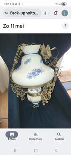 Antieke hanglamp met Delfts blauw decor, Antiek en Kunst, Ophalen