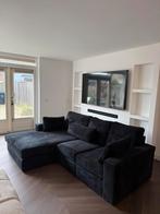 Driezits hoekbank zwart, Huis en Inrichting, Ophalen, Gebruikt