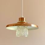 vintage Deens Design LAMP glas koper Mid Century Scandinavie, Gebruikt, Ophalen of Verzenden, Glas, Vintage Mid Century Scandinavisch Hotel Chic Hollywood Regency
