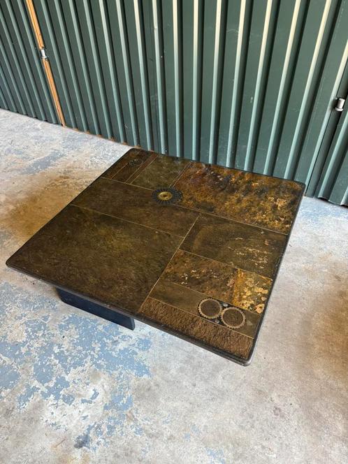 Midcentury Brutalist Salontafel Stijl Kingma tafel 100x100cm, Huis en Inrichting, Tafels | Salontafels, Gebruikt, Minder dan 50 cm