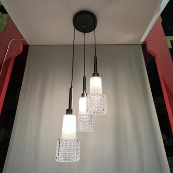 OPRUIMING Hanglamp Peill & Putzler glas en chroom jaren 60 beschikbaar voor biedingen