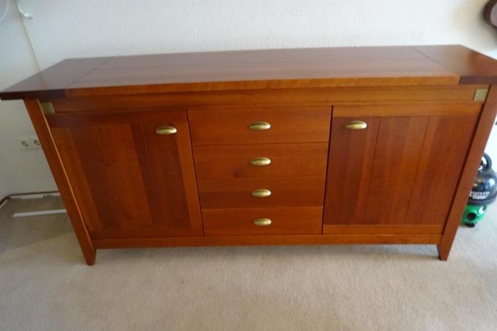 Dressoir kersenhout, Huis en Inrichting, Kasten | Dressoirs, Gebruikt, 150 tot 200 cm, 25 tot 50 cm, Met lade(s), Met deur(en)