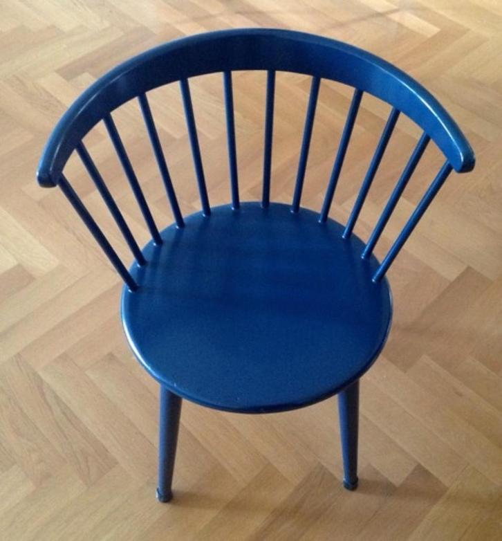 Vintage Design stoel blauw Nesto Ekstrom Pastoe, Huis en Inrichting, Stoelen, Gebruikt, Eén, Hout, Blauw, Ophalen