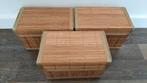 Partij van 3 Bamboe Opberg Kisten, Huis en Inrichting, Minder dan 50 cm, Gebruikt, 50 tot 100 cm, Ophalen of Verzenden