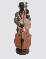 Groot houten beeld van Jazz Bassist, Antiek en Kunst, Kunst | Beelden en Houtsnijwerken, Ophalen of Verzenden