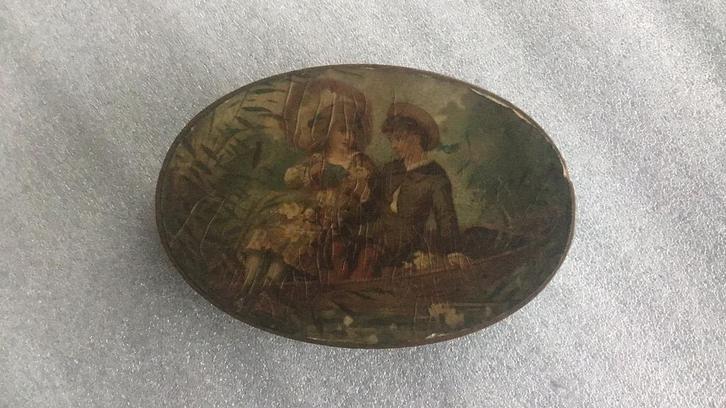 Kartonnen doosje, begin 1900, handbeschilderd, Antiek en Kunst, Curiosa en Brocante, Ophalen of Verzenden