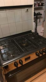 Gasfornuis goud zwart met 5 pits + electrische oven, Ophalen, Gebruikt, Minder dan 85 cm, 60 cm of meer