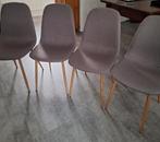 4 grijze eetkamerstoelen., Ophalen, Zo goed als nieuw, Grijs, Vier