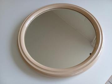 Vintage tiger spiegel rond creme kleur beschikbaar voor biedingen
