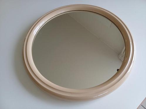 Vintage tiger spiegel rond creme kleur, Huis en Inrichting, Woonaccessoires | Spiegels, Gebruikt, Minder dan 50 cm, Minder dan 100 cm