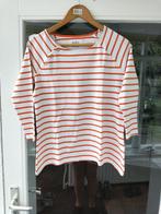 T-shirt - driekwart mouw - gestreept - oranje met wit - edc, Kleding | Dames, EDC, Ophalen of Verzenden, Zo goed als nieuw, Maat 42/44 (L)