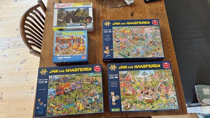 Jan van Haasteren puzzels | 1x 1500 en 2x 1000 (+ 2 extra), Hobby en Vrije tijd, Denksport en Puzzels, Zo goed als nieuw, Legpuzzel