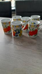 6 Nieuwe Mokken met afbeelding Fruit!, Nieuw, Ophalen of Verzenden, Overige stijlen, Kop(pen) en/of Schotel(s)