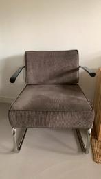 Zuiver Buisframe Rib Fauteuil, Huis en Inrichting, Stoelen, Ophalen, Gebruikt, Bruin, Metaal
