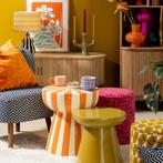 Bijzettafel xenos gestreept oranje, Huis en Inrichting, 45 tot 60 cm, Minder dan 55 cm, Rond, Nieuw