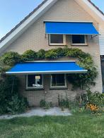 3 stuks blauwe zonneluifels handbediend uitvalscherm, Tuin en Terras, Zonneschermen, Ophalen, Gebruikt, Knikarmscherm