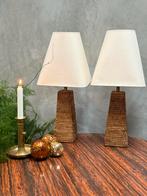Birma rieten tafellampen - set van twee, Overige materialen, Q, Ophalen of Verzenden, Zo goed als nieuw