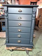 Grijze Grenen Ladekast met 6 Lades