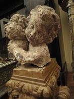 antiek FRANS ENGEL ORNAMENT/PUTTI van ZANDSTEEN, 18e eeuw, Ophalen
