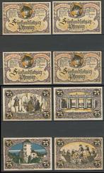 Rheinsberg 4 x 75 Pfg 1922 Duits Noodgeld  Biljet c-77 jdu, Ophalen of Verzenden, Duitsland, Setje