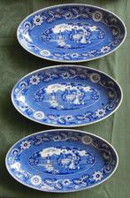 Nr N195+: 3 Blauwe Teadrinker vleesschaaltjes, Antiek en Kunst, Ophalen of Verzenden