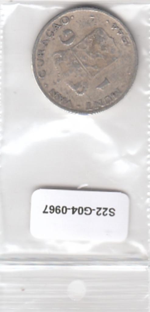 S22-G04-0967 Curacao 1 Gulden 1944   FI KM45 zilver, Postzegels en Munten, Munten | Amerika, Zuid-Amerika, Zilver, Ophalen of Verzenden