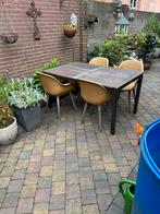 Tuintafel plus 4 stoelen, Tuin en Terras, Ophalen of Verzenden, Zo goed als nieuw, Rechthoekig, Aluminium