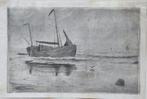Barend Johan Stronkhorst ets "Boot aan het Zand", oplegvel, Ophalen, Minder dan 50 cm, Gebruikt, Oorspronkelijke maker