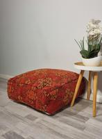 Berber poef, marokkaanse poefs, vintage poef, Ophalen of Verzenden, Zo goed als nieuw, 50 tot 75 cm, Vierkant