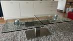 Uitschuifbare glazen salontafel, Huis en Inrichting, Ophalen, 100 tot 150 cm, 50 tot 100 cm, Minder dan 50 cm