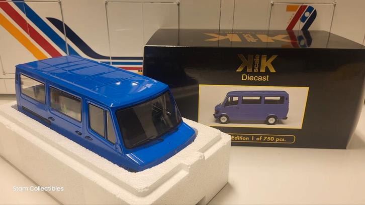 KK Scale Models Mercedes-Benz 208D Bus Van Blue, Hobby en Vrije tijd, Modelauto's | 1:18, Nieuw, Auto, Overige merken, Ophalen of Verzenden