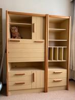 Gratis! Vintage Houten Kast met Lades , incl 1 persoonsbed, Ophalen, Gebruikt, 100 tot 150 cm, Met lade(s)