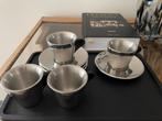 Vintage IKEA RVS espresso set kop schotel kopjes jaren 90, Ophalen of Verzenden